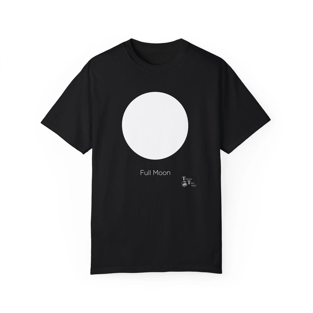 Minimalist Geometric Full Moon For Black T-shirt Design
