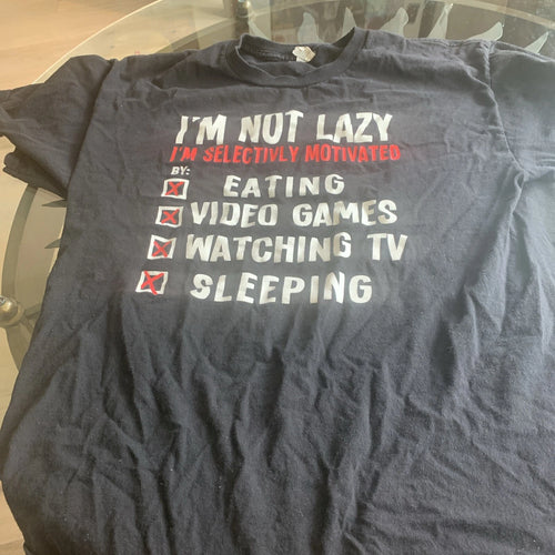 Alstyle Apparel & Activewear Men’s Short Sleeve I’M NOT LAZY T-Shirt Size Xl U31