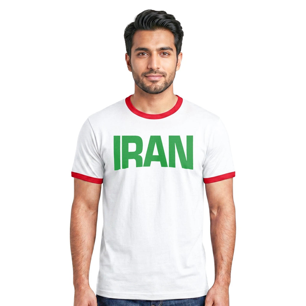 Iran Football T-Shirt | Iran Supporters Shirt Iranian Soccer Fan Ringer Jersey