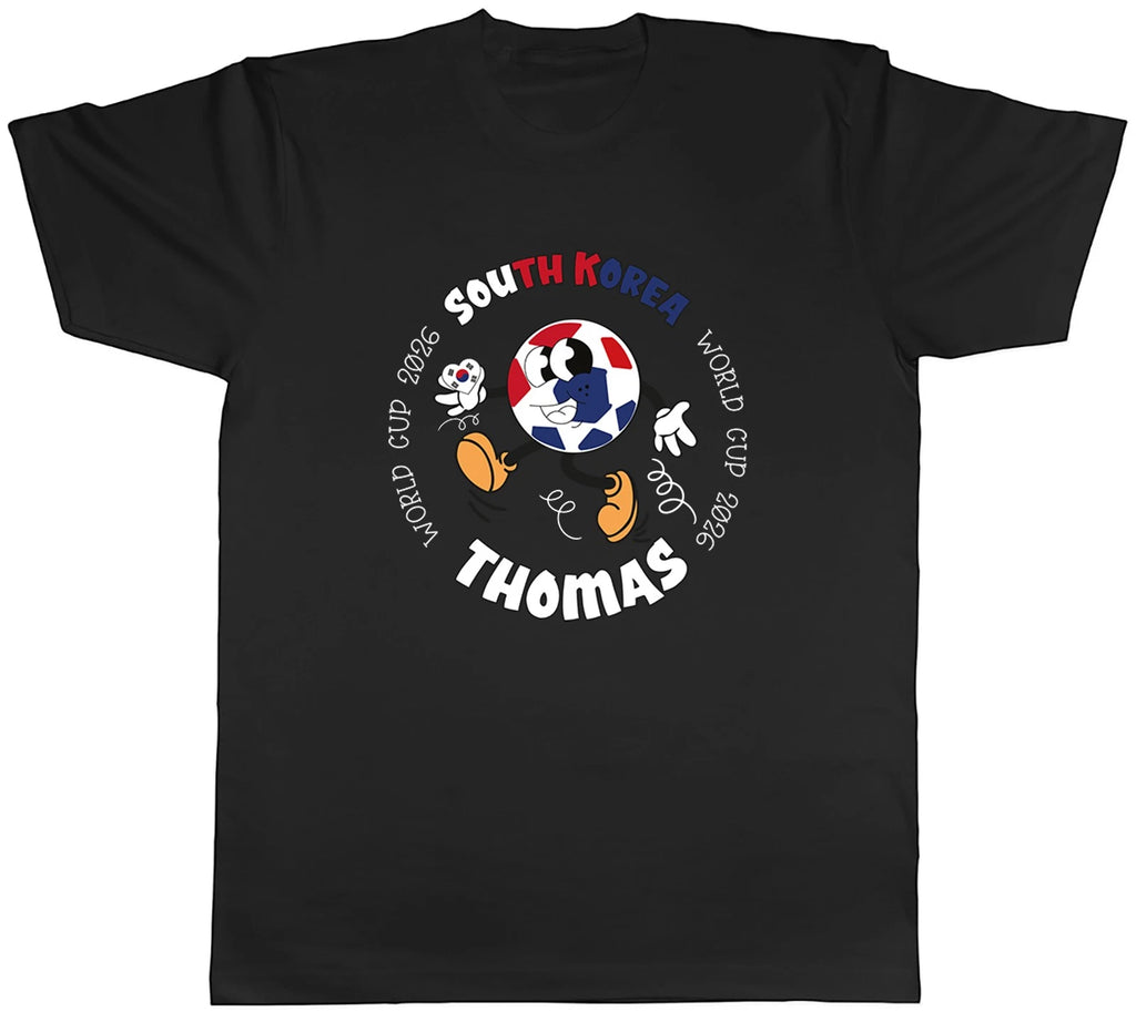 Personalised South Korea World Cup Football Fan Mens T-Shirt Tee Gift Top