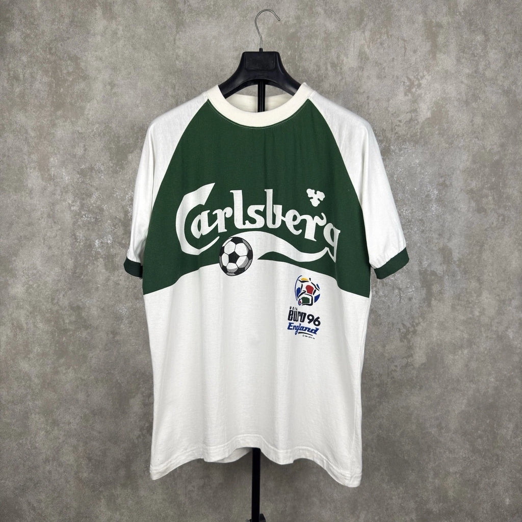 Vintage Euro 96 England Carlsberg T-Shirt XL Soccer Football Rare Beer Promo Tee