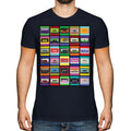 POP ART CASSETTE TAPES MENS FASHION PRINT T-SHIRT TOP VINTAGE MUSIC 70S 80S 90S