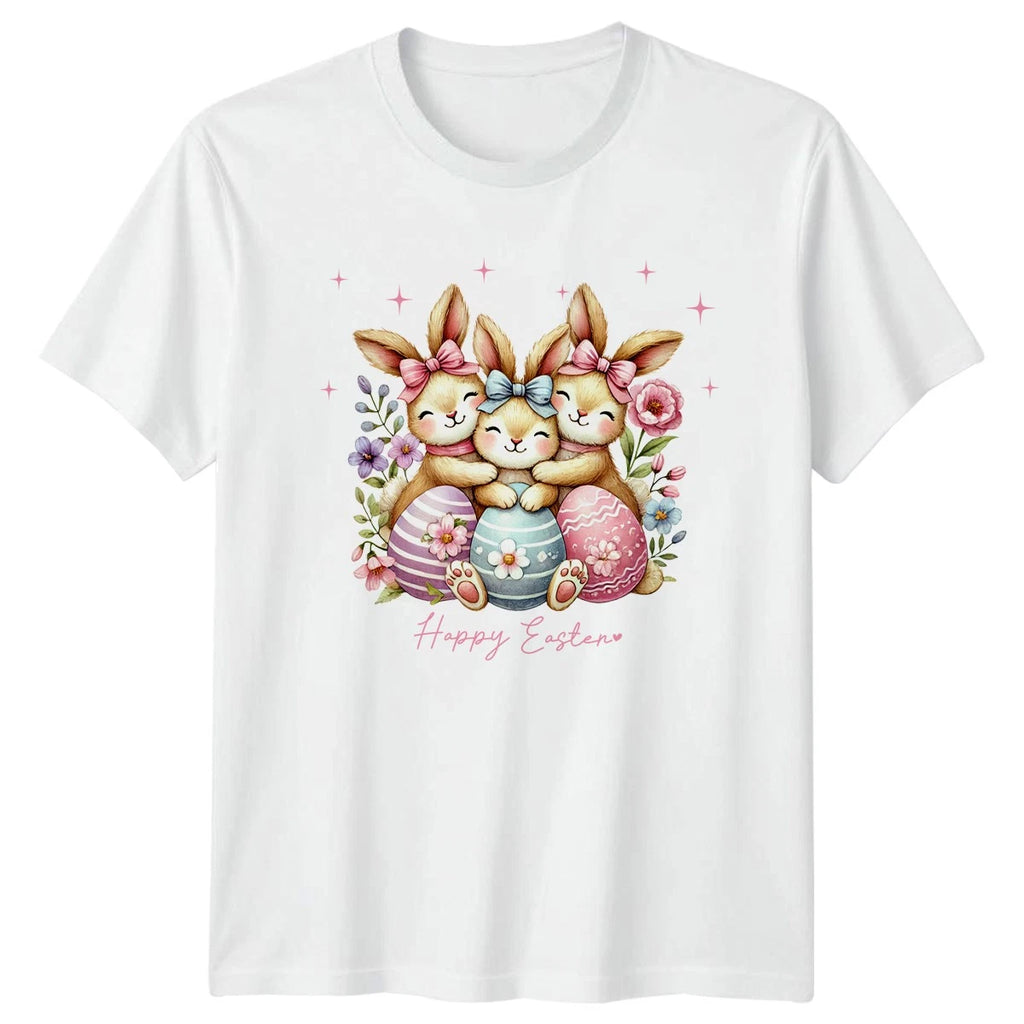 Happy Easter T-Shirt Cute Bunny Watercolor Illustration Easter