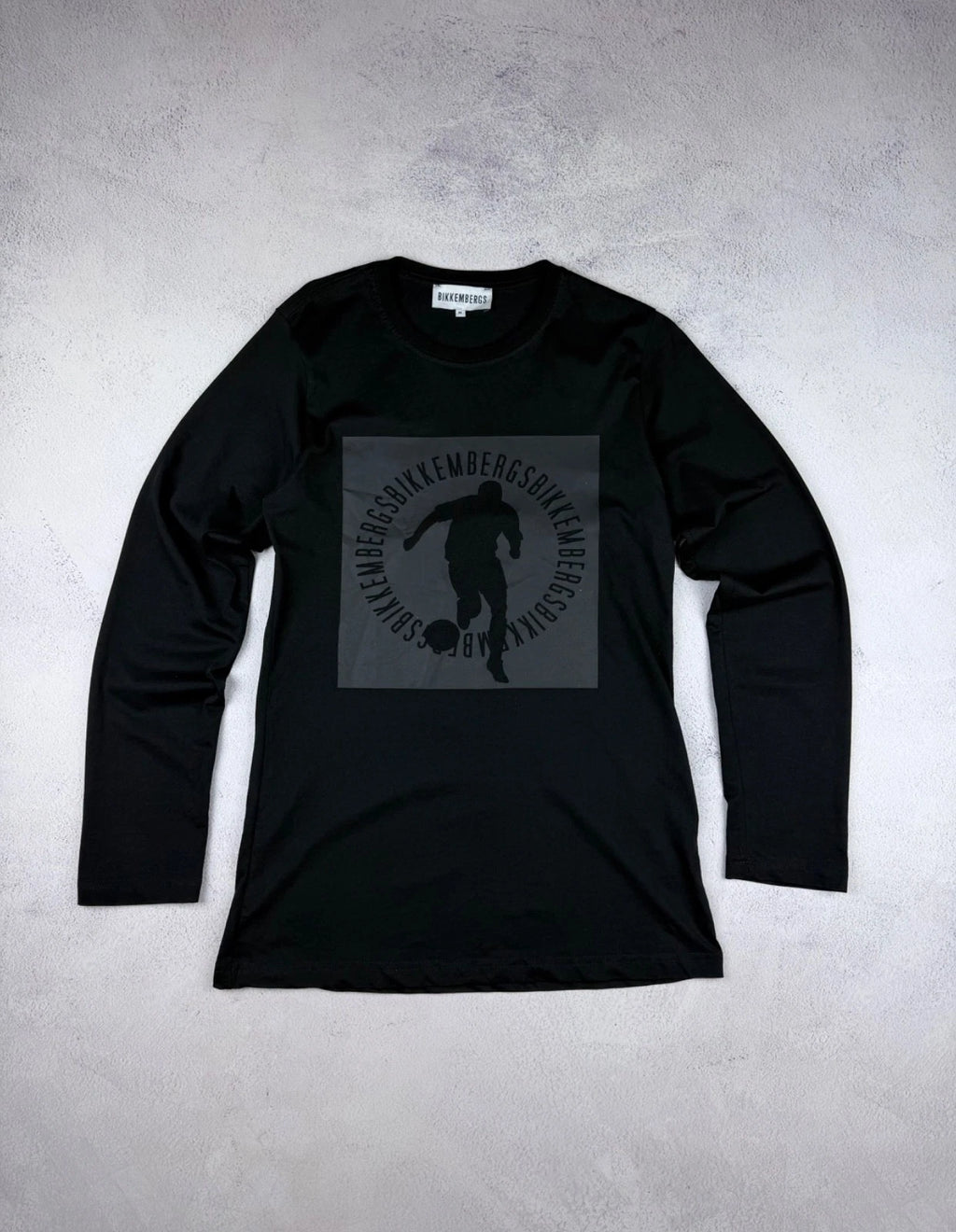 Dirk Bikkembergs Vintage Long Sleeve Shirt Black Football Soccer Graphic Tee M
