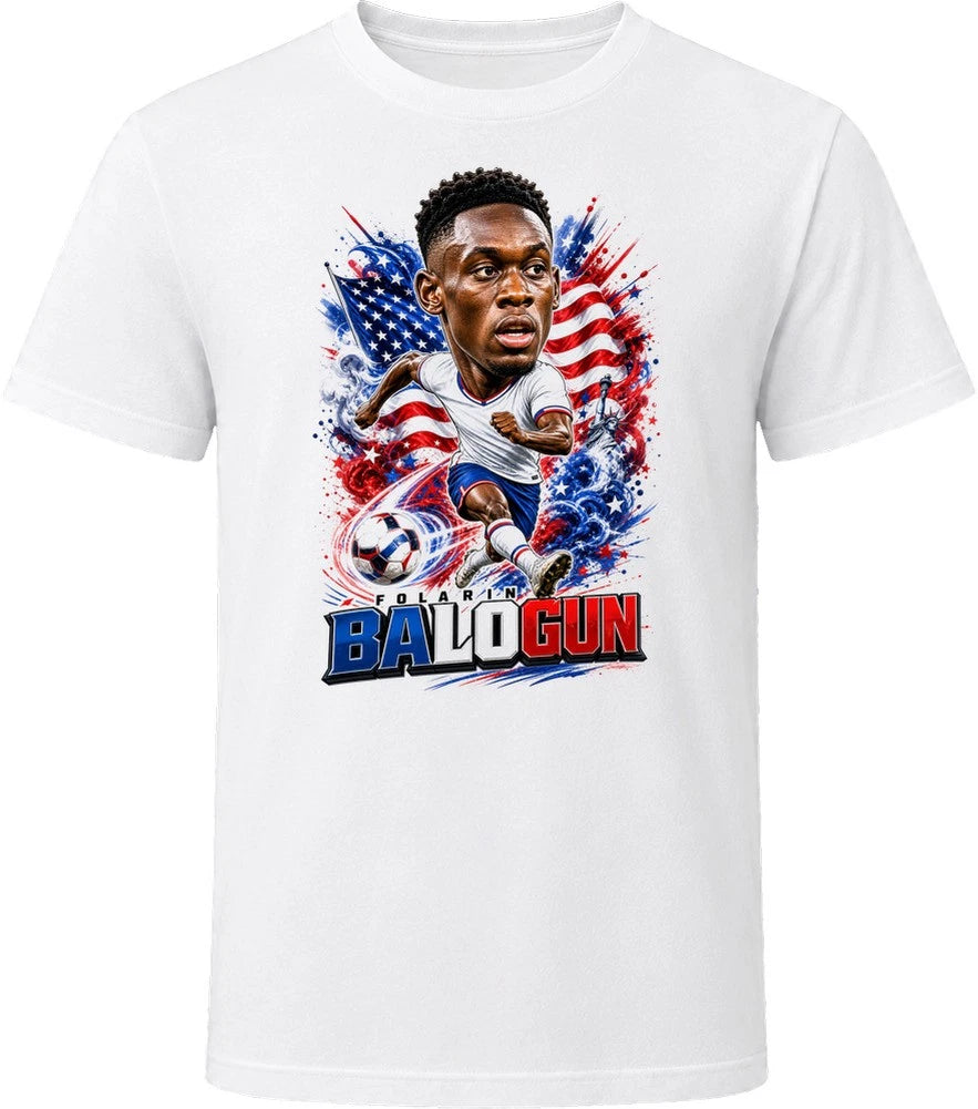 Folarin Balogun United States Soccer Caricature 2026 World Cup T Shirt
