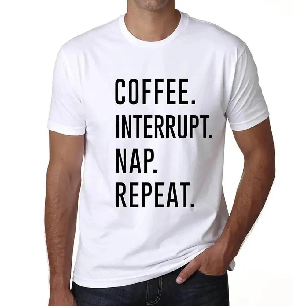 ULTRABASIC men's t-shirt coffee interruption nap repetition coffee interrupt