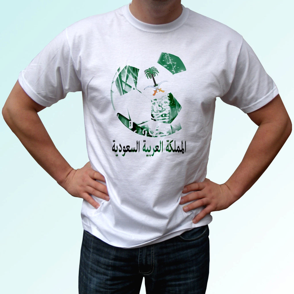 Saudi Arabia football flag white t shirt soccer cup gift top tee all sizes