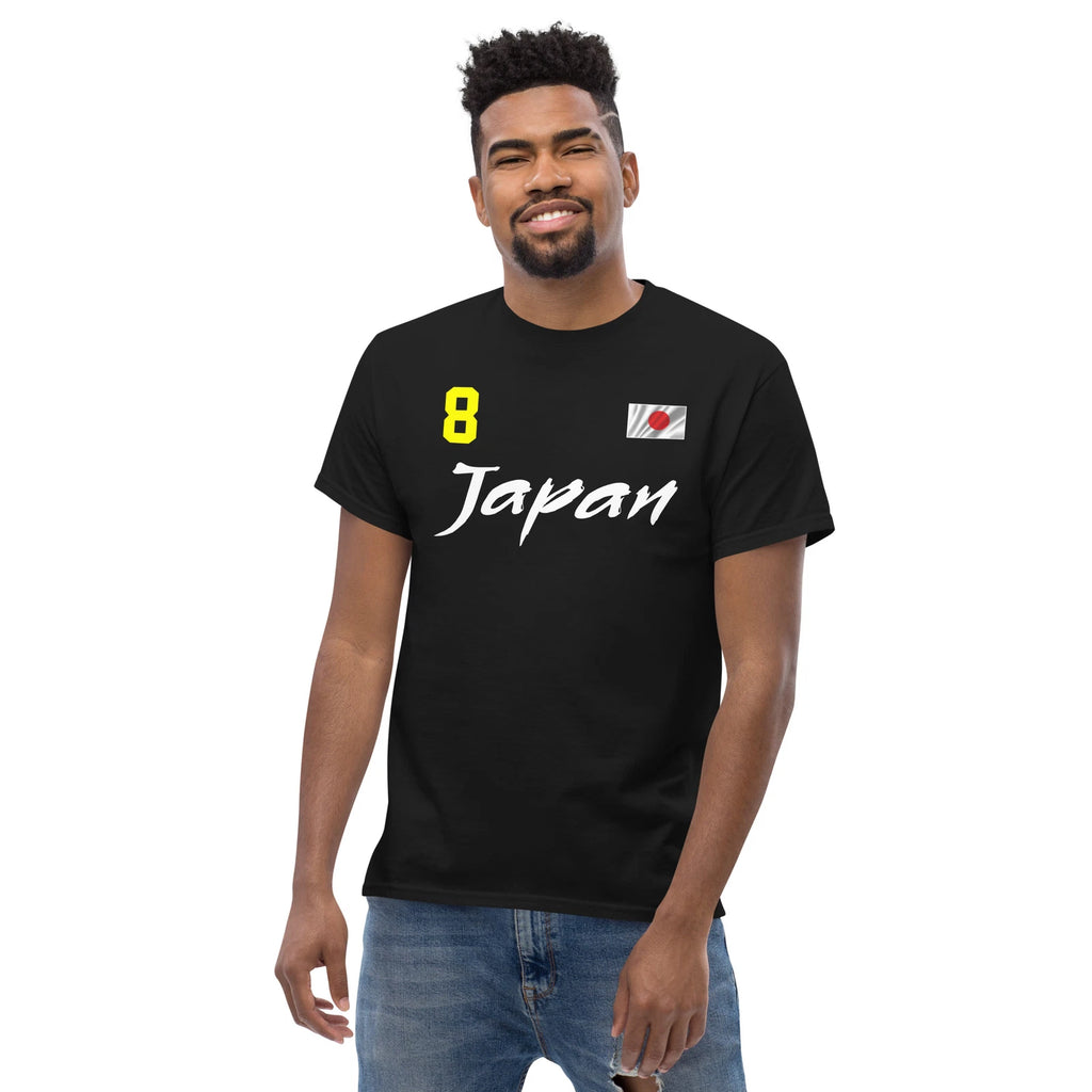 T-Shirt Japan Nippon Flag Football Soccer baseball Number 8 Fan shirt
