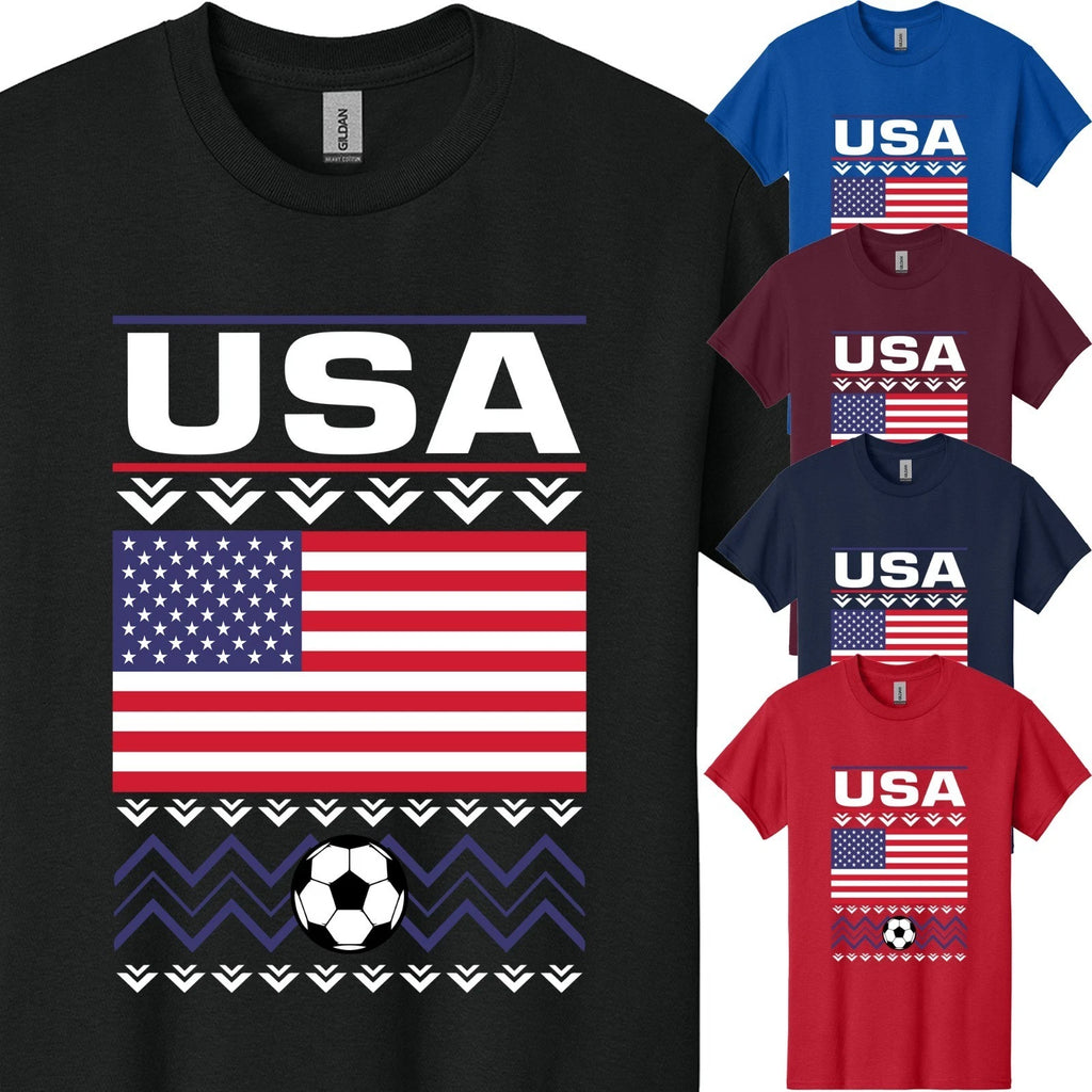 American Flag Parotitic Soccer Sports Team Men's T-Shirt USA Football Lover Gift