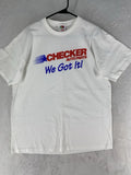 Vintage Checker Auto Parts Shirt Men XL White Y2K Fruit Of The Loom Heavy