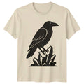 Mystical Raven Perched On T-Shirt Crow Crystal Wildlife Nature Birthday Gift