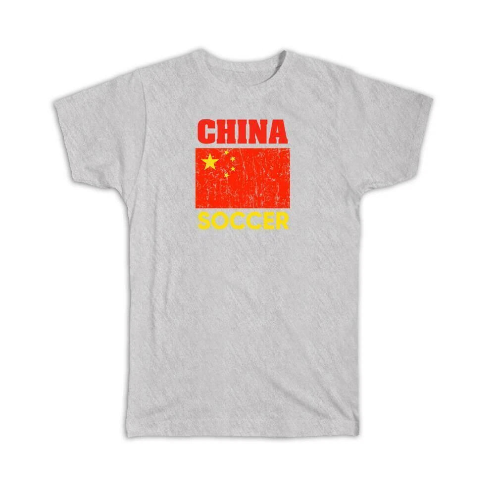 Gift T-Shirt : China Distressed Flag Soccer Football Team Chinese Country
