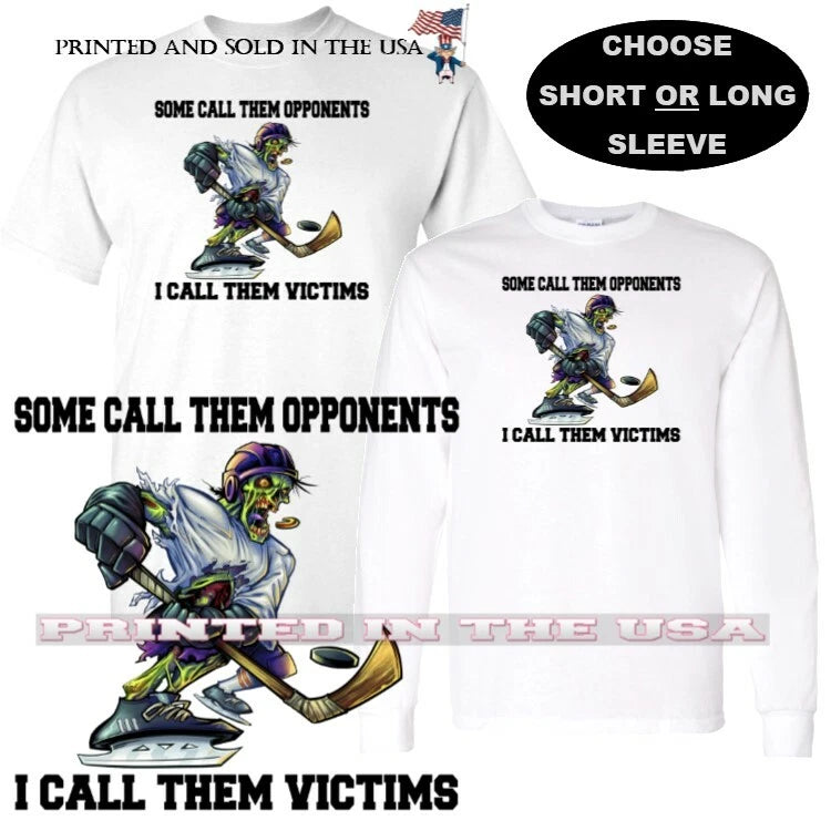 Ice Hockey Zombie Team Mascot Player Victim Not Opponent Custom Cartoon T Shirt