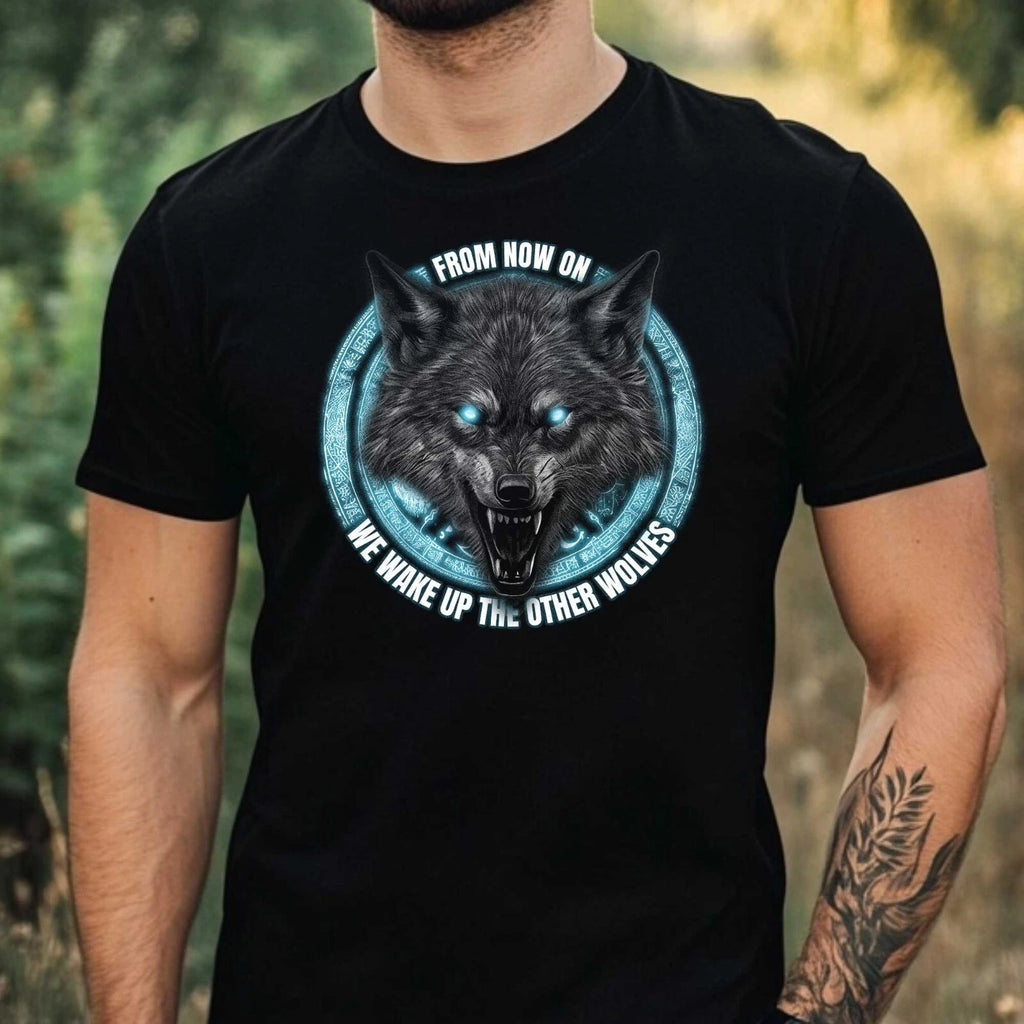 Mens Fox Samurai Motif Cotton T-Shirt Size XS to 5XL