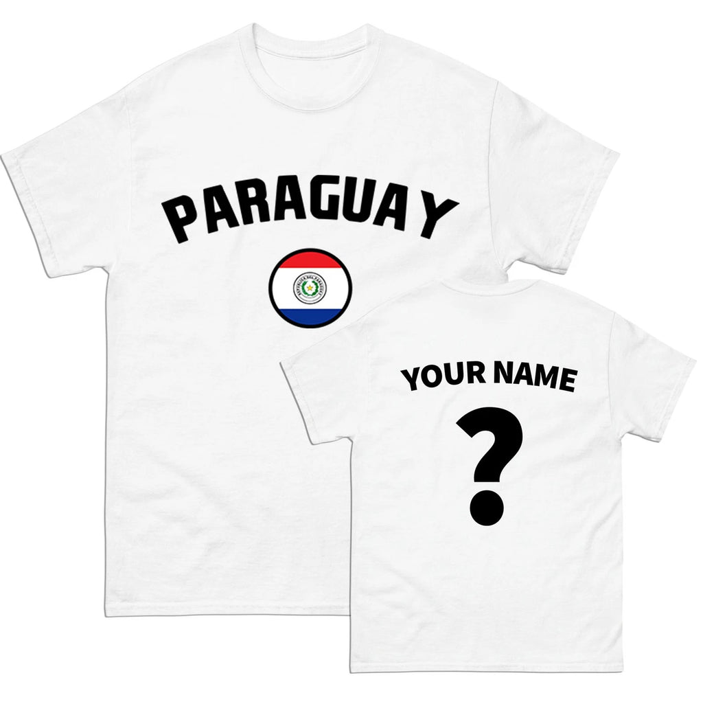 Paraguay football T Shirt, Personalised football Tee, Custom Name and Number Top