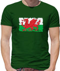 Wales Grunge Flag Style - T-Shirt - Welsh Cymru Country Rugby 6 Nations