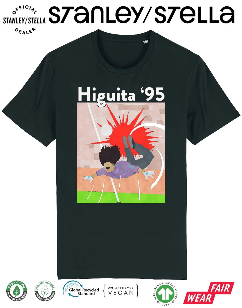 Rene HIGUITA 95 Mens Football T-Shirt Scorpion Kick Colombia 2026 World Cup