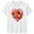 Sleeping Puppy Heart Watercolor Dogs Mens T-Shirt Womens Tee Graphic Top