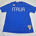 Mens Large Italia Gioco Del Calcio Football Soccer Blue T Shirt Futbol