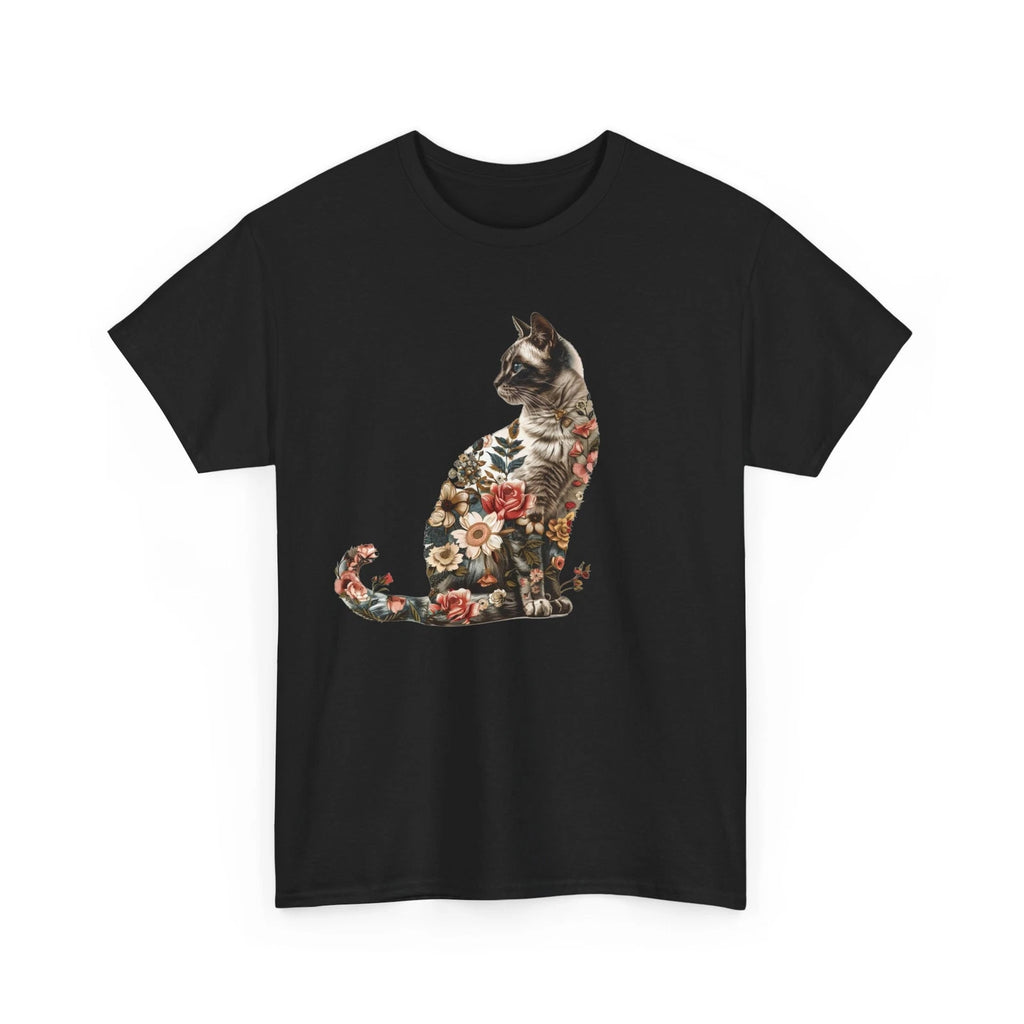 Floral  Cat Boho Spirit Animal T-Shirt Tee Cat Lover T-Shirt Vintage Shirt