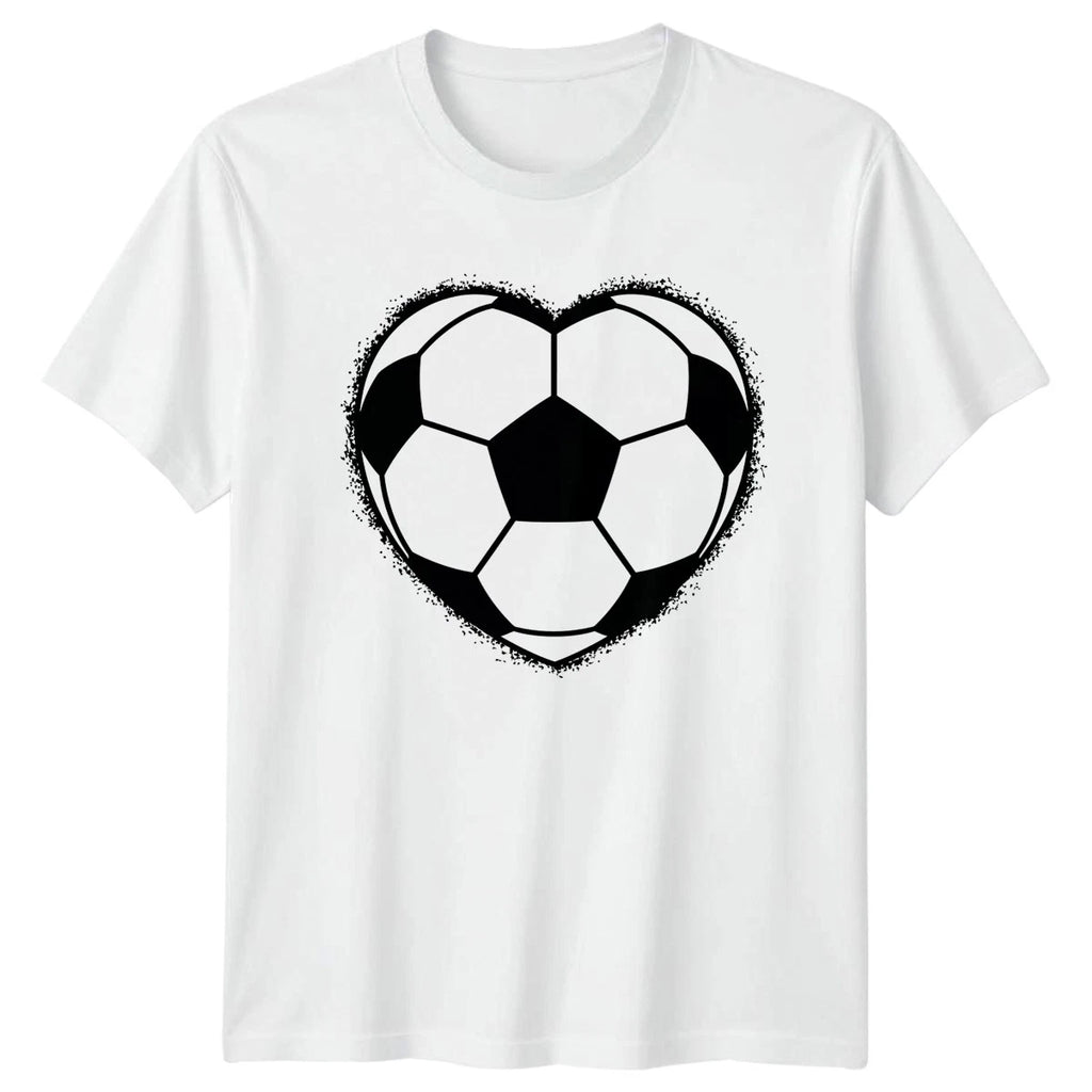 Heart Soccer Ball T-Shirt Sports Lovers Soccer Birthday Gift For Him And Her