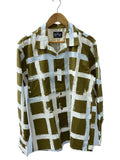 Dress hippy PAINTING CHECK L S SHIRT Long Sleeve Shirt M Cotton Brown Check