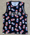 Coastal Swell Tank Top Beer Party Print UPF 50+ Vacation Cruise Myrtle Beach M