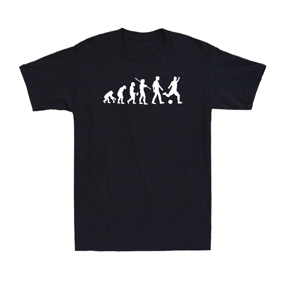 The Evolution Of A Football Player Soccer Match Player Kick Sport Men's T-Shirt