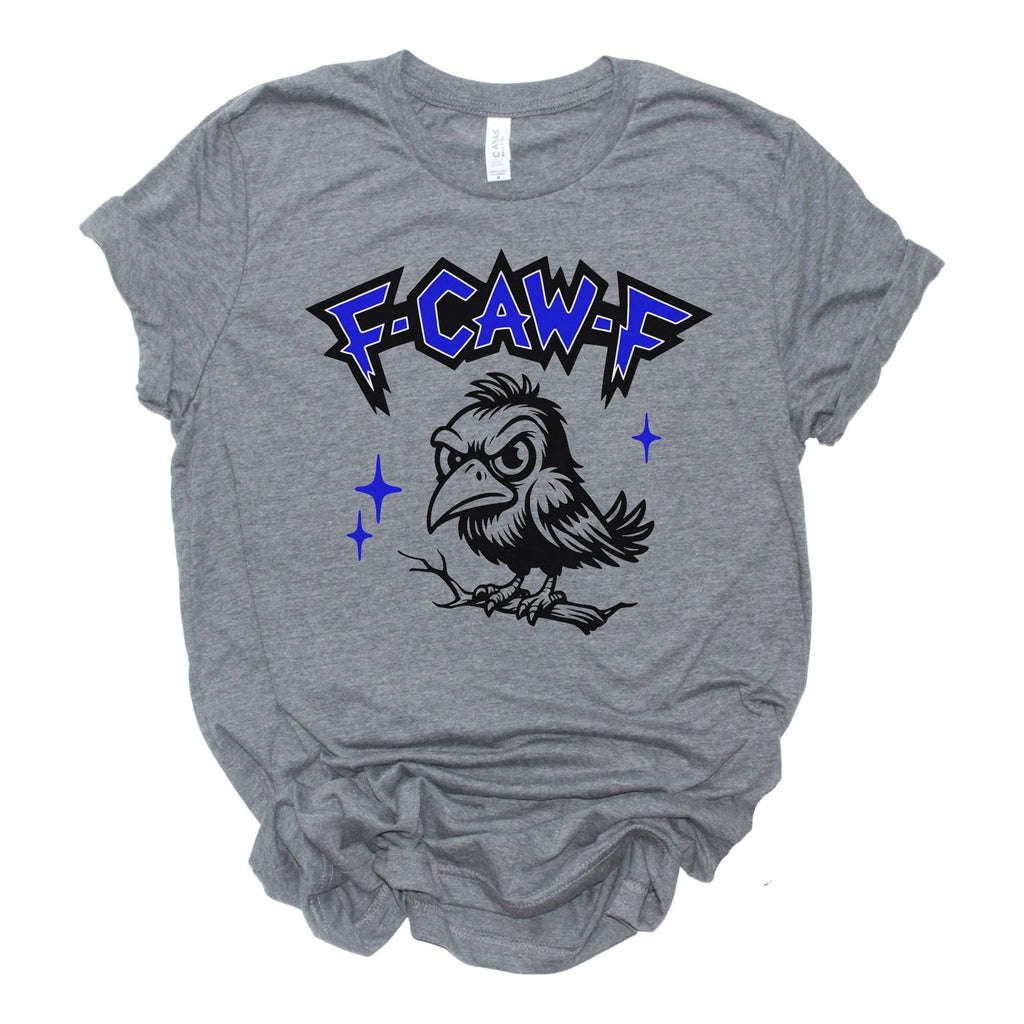Funny F-Caw-F Adult Unisex Jersey Tshirt, Sarcastic Crow Black Bird Raven Tee
