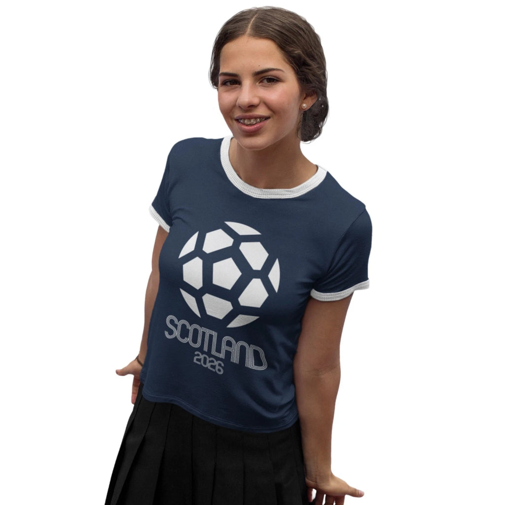 Scotland 2026 International Football Fan Print Ringer T-Shirt Birthday Gift