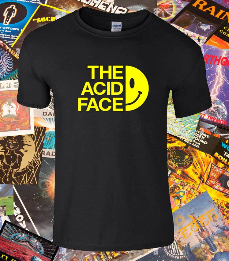 THE ACID FACE SHOOM SPECTRUM 80s ACID HOUSE WAREHOUSE PARTY EDM RAVE T-SHIRT NEW