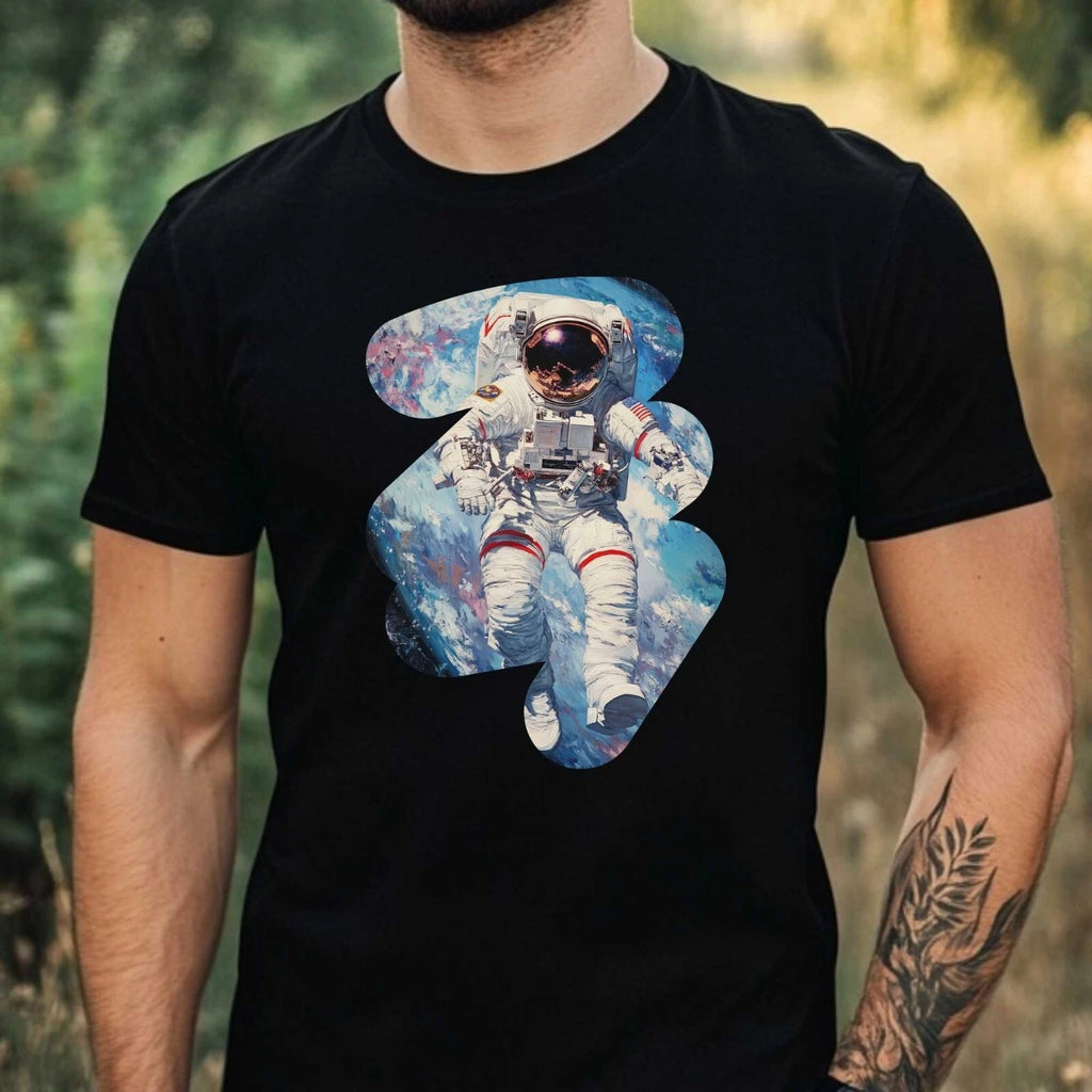 Mens Astronaut Motif Cotton T-Shirt Size XS to 5XL