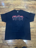 Y2K Thrasher Magazine T-Shirt Mens XL Crows Logo Black Flames Skate Graphic Tee
