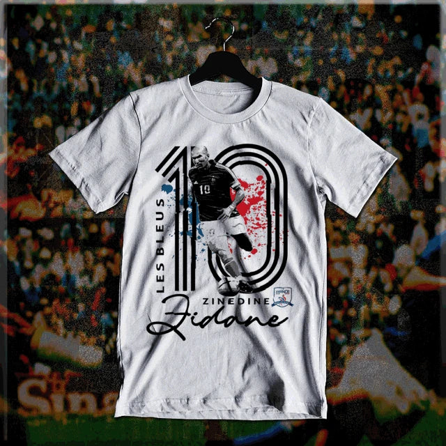 Soccer t-shirt Zidane Retro Football Legend World Cup, France, French Zizou tee