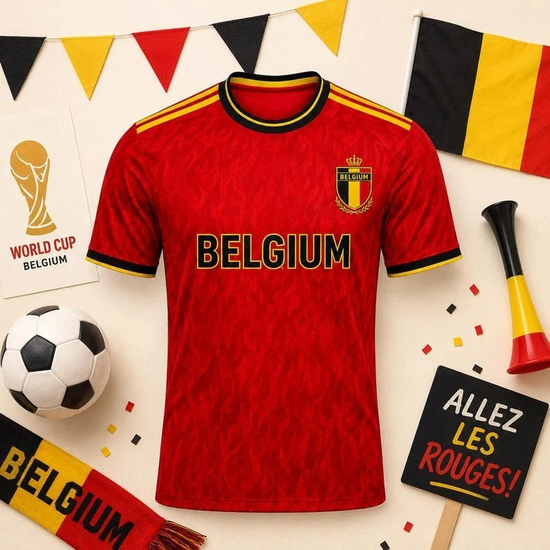Personalized Belgium Soccer Jersey, Football Fan Gift for Father, Husband, Boyfr