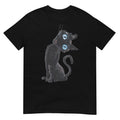 Black Cat Lazy Cute Meme Button Eyes Kitty Lovers T-Shirt