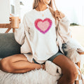 Sparkly Love Heart T-shirt Boho Valentines Day Graphic Tees Galantine Day Gift