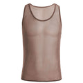 Mens Solid Sleeveless String Mesh Vest Fish Net Fitted String Vest Tunic Tank