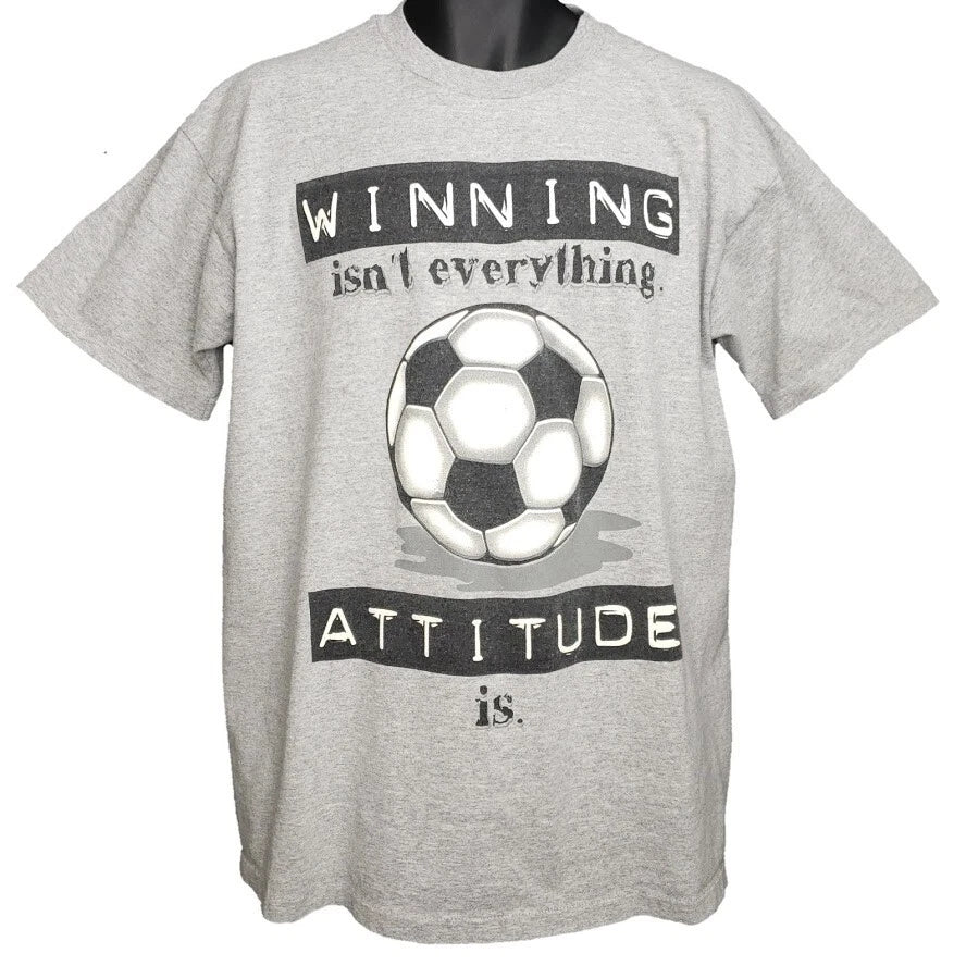 Soccer T Shirt Vintage 90s Winning Isnt Everything Attitude Is Made In USA Large