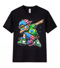 Brazil Flag USA Flag Graphic T Shirt Dabbing Soccer Patriotic Football Fan Gift