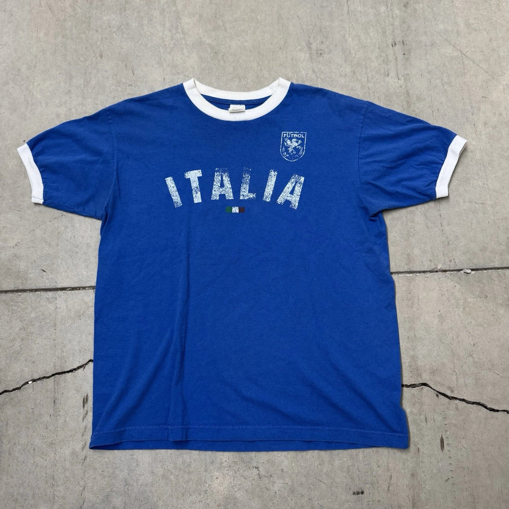 Vintage Italy Soccer Futbol Jersey Blue Shirt Size XL check measurements