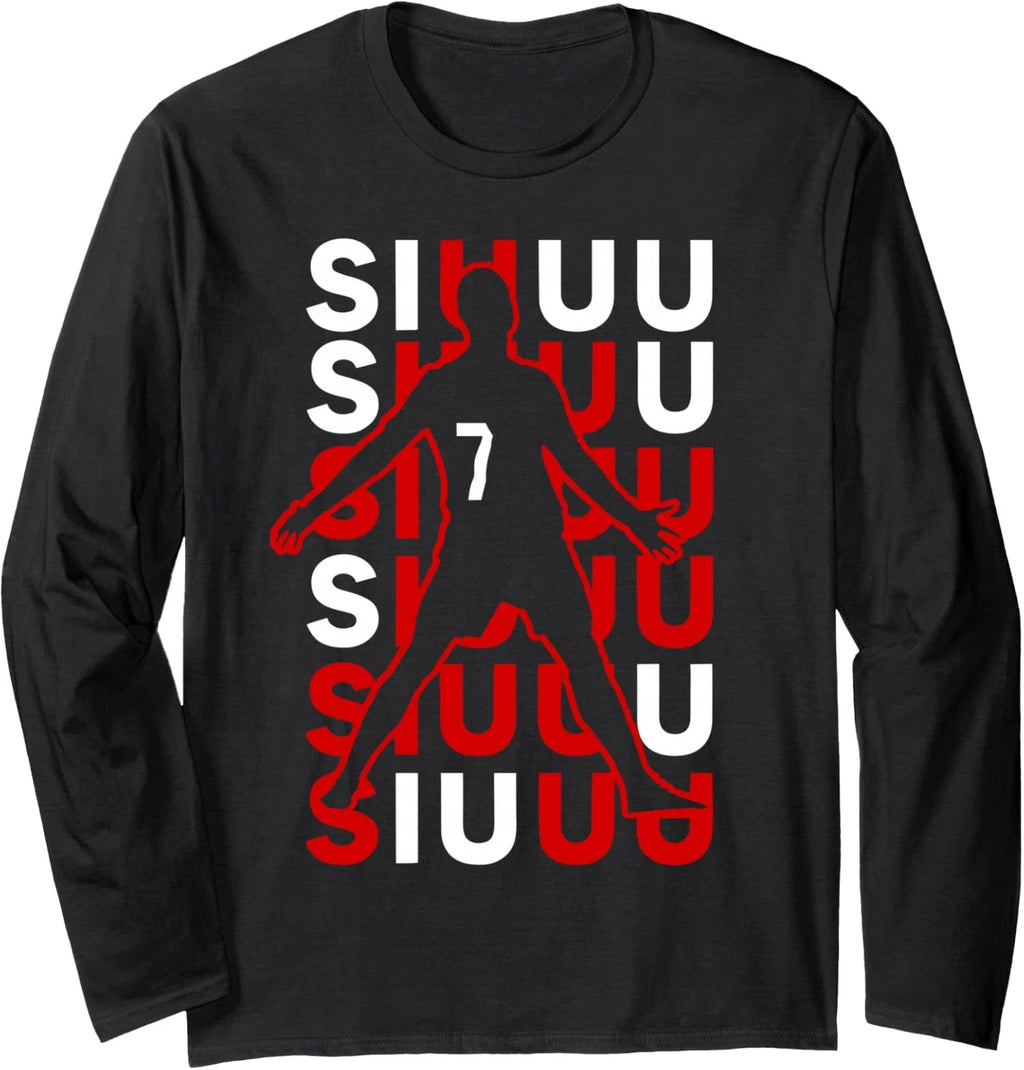 Siuuuu Funny Soccer Present for Soccer Lovers Fan Long Sleeve T-Shirt
