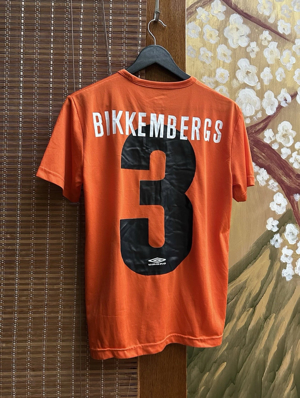 Rare Umbro X BKK Bikkembergs Orange Soccer Football Jersey T-Shirt #3 Size M