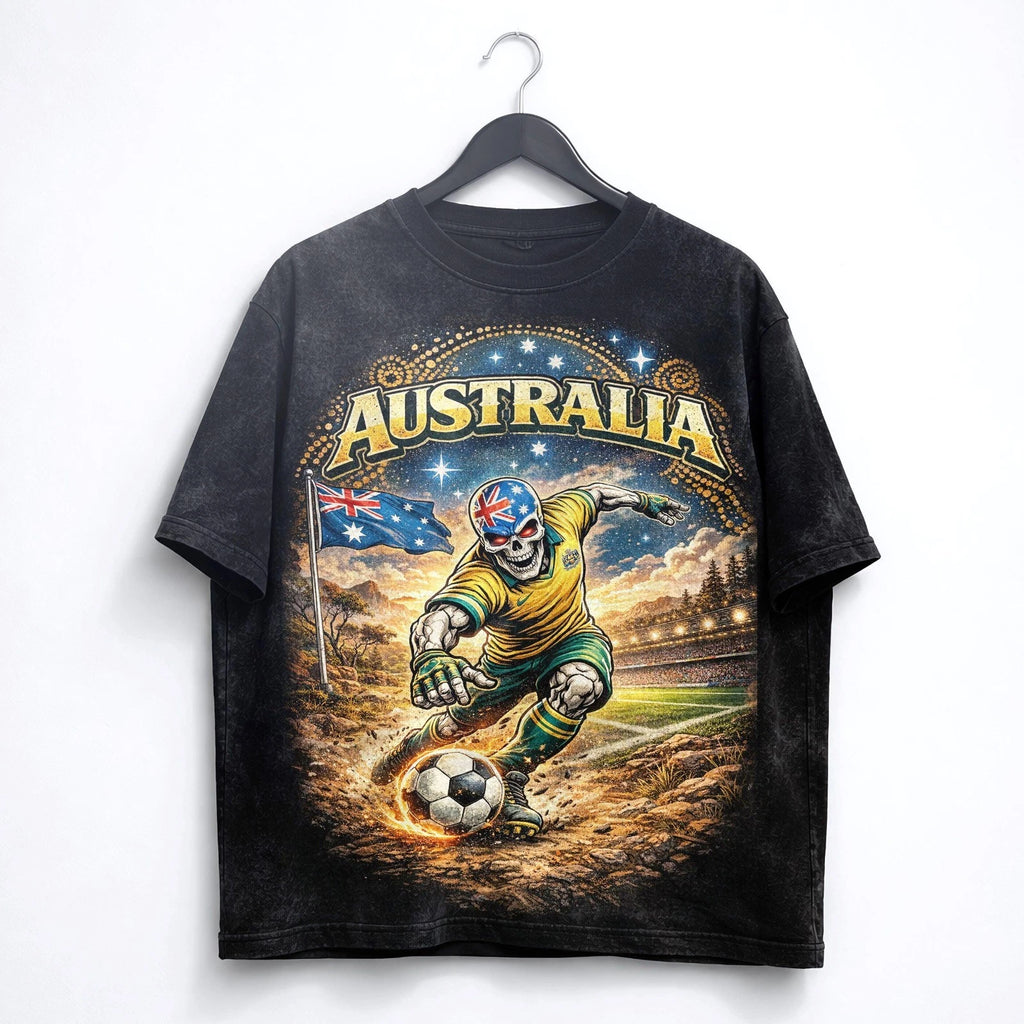Australia Soccer Washed T Shirt World Cup 2026 Aussie Graphic Tee