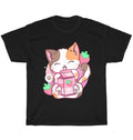 Strawberry Shake Strawberry Milk Cat Kawaii Neko Anime Kitten Pet Lover T-Shirt