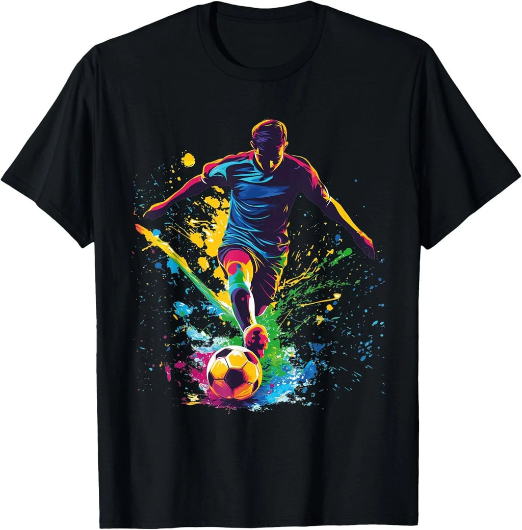 Soccer Ball Football Player and Fan Graphic T-Shirt