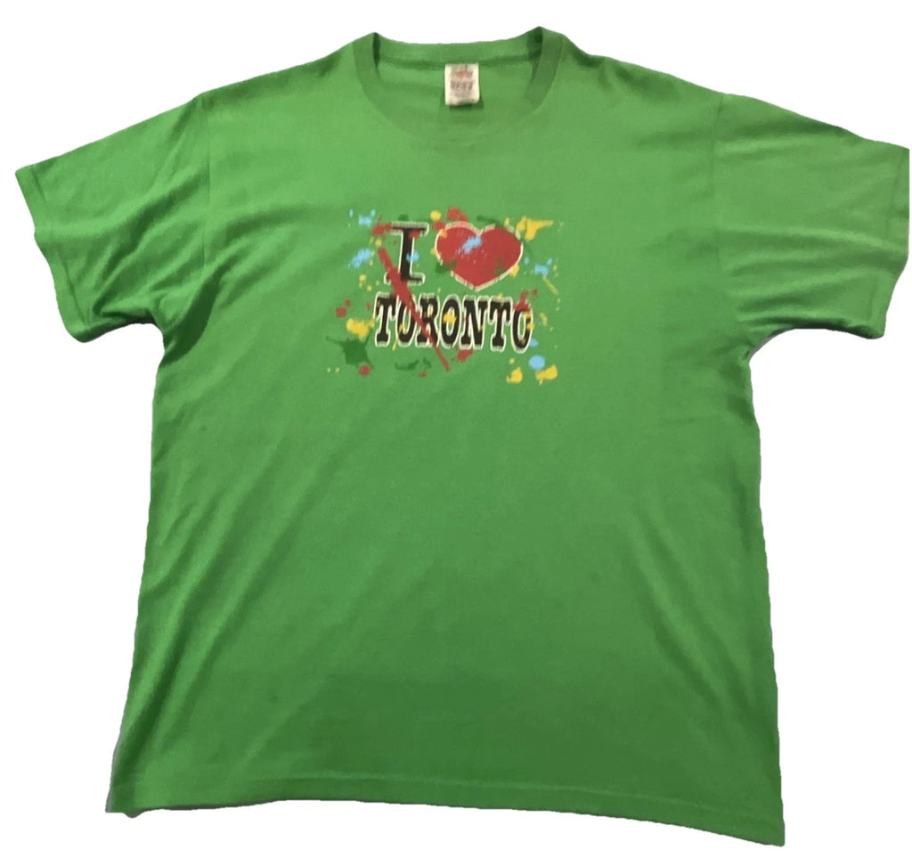 Fruit of the Loom BEST Toronto Graphic Green Men's T-Shirt City Theme Size L
