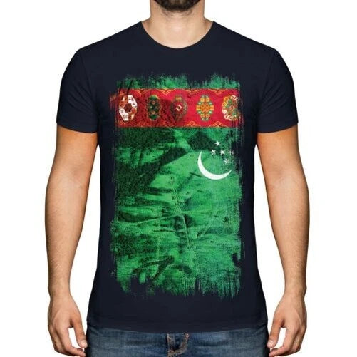 TURKMENISTAN GRUNGE FLAG MENS T-SHIRT TEE TOP TÜRKMENISTAN TURKMEN GIFT SHIRT