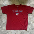 adidas FC Dallas The Go-To Tee Men's Red Graphic T-Shirt Cotton Crew Neck XL