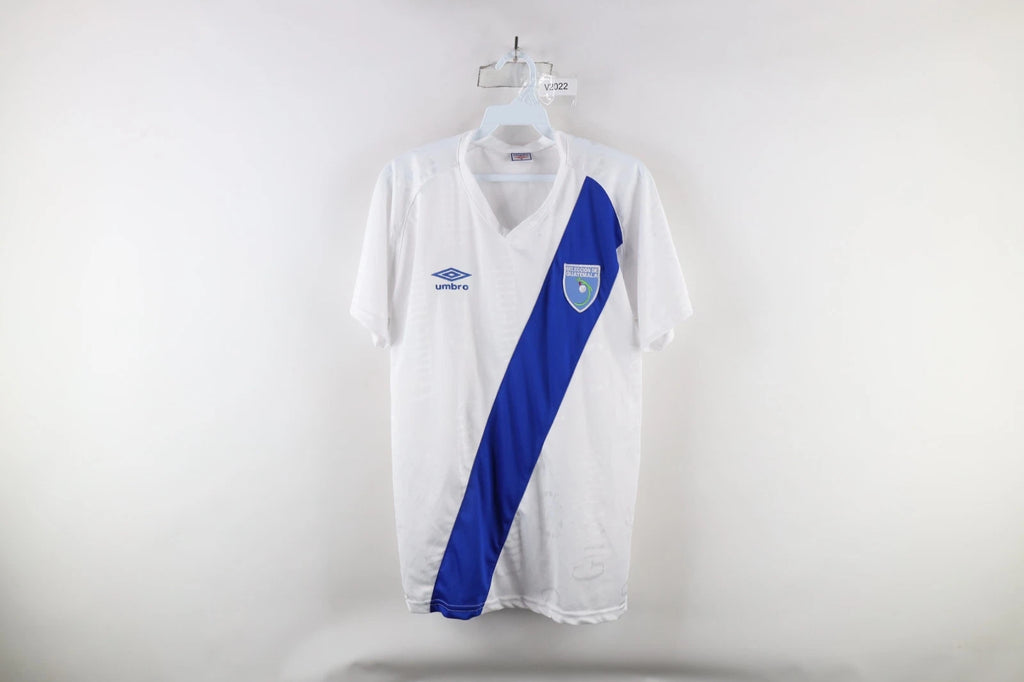 Vintage Umbro Mens Small Spell Out All Over Print Guatemala Soccer Futbol Jersey
